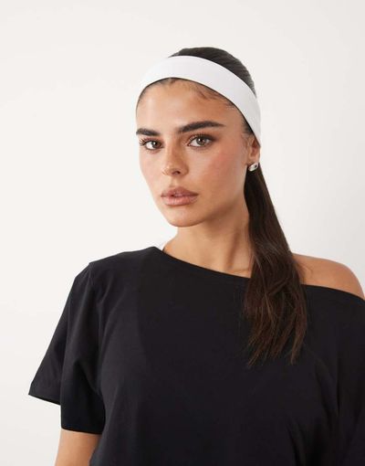 4505 4505 Soft Touch yoga slim headband in white