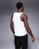 4505 4505 square neck slim fit active rib training tank top in white - 3