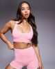 4505 4505 Tennis scoop neck light support sports bra with removable padding in rosy pink - 1
