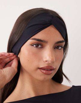 4505 4505 twist front plush studio headband in black