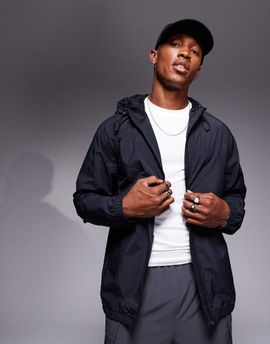 4505 4505 water repellent hooded lightweight running jacket in black