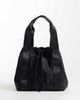 4505 4505 woven adjustable drawstring bucket bag with external pocket in black - 2