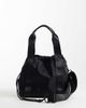 4505 4505 woven adjustable drawstring bucket bag with external pocket in black - 4