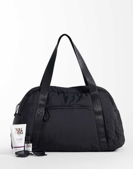 4505 4505 woven gym bag with external pockets in black