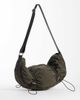 4505 4505 woven sing bag with ruched detail and inner pocket in coffee-Brown - 4