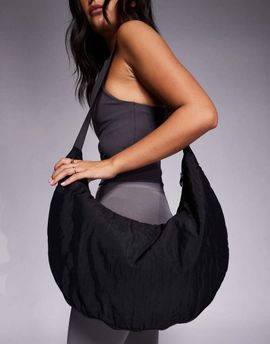 4505 4505 woven swing bag with inner pocket and adjustable strap in black