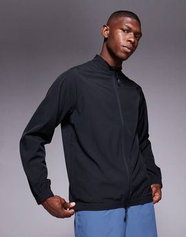 4505 4505 woven warm up track jacket with zip pockets in black