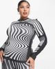 4505 ASOS 4505 Curve base layer top in mono swirl-Multi - 1