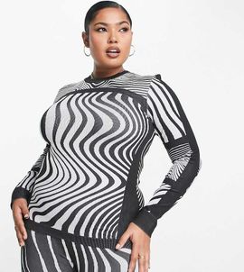 4505 ASOS 4505 Curve base layer top in mono swirl-Multi