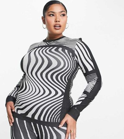 4505 ASOS 4505 Curve base layer top in mono swirl-Multi