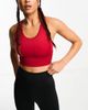 4505 ASOS 4505 Icon longline scoop neck medium support sports bra in red - 1