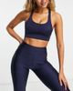 4505 ASOS 4505 medium support sports bra in navy sheen - 2