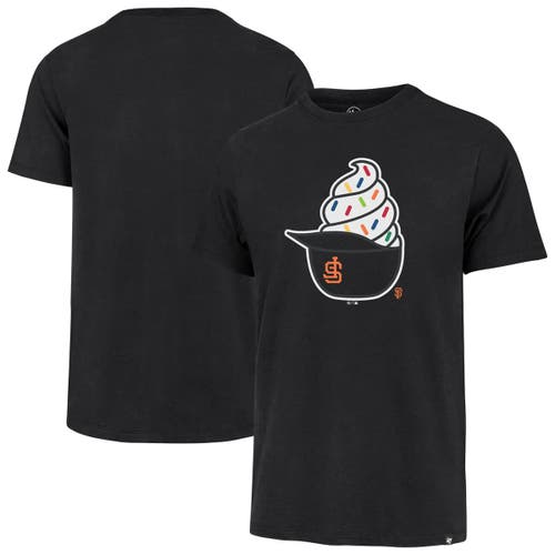 '47 Men's '47  Black San Francisco Giants Ice Cream Helmet Franklin T-Shirt 