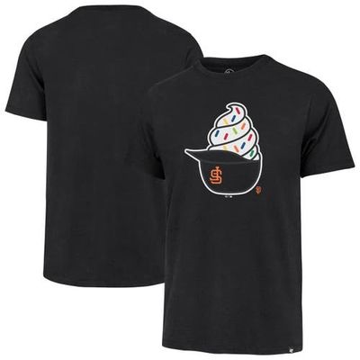 '47 Men's '47  Black San Francisco Giants Ice Cream Helmet Franklin T-Shirt 
