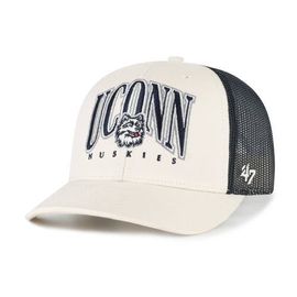 '47 Men's '47  Natural UConn Huskies Drawbridge Trucker Adjustable Hat 