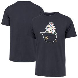 '47 Men's '47  Navy Milwaukee Brewers Ice Cream Helmet Franklin T-Shirt 