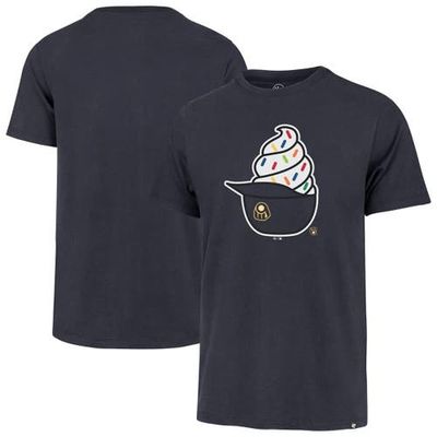 '47 Men's '47  Navy Milwaukee Brewers Ice Cream Helmet Franklin T-Shirt 