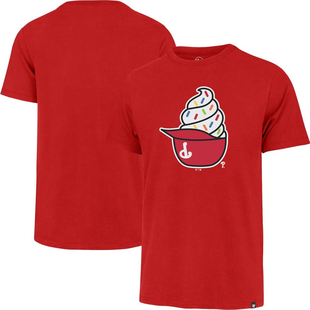 '47 Men's '47  Red Philadelphia Phillies Ice Cream Helmet Franklin T-Shirt 