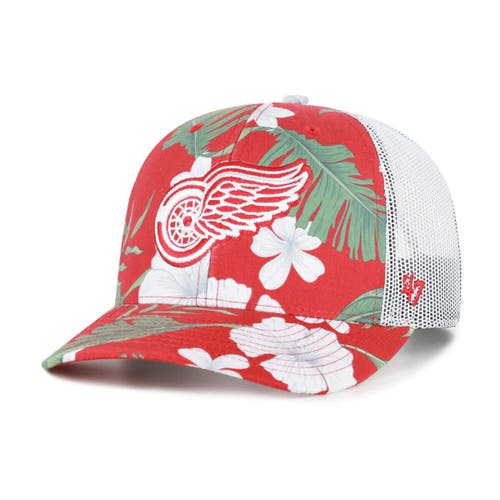 '47 Men's '47  Red/White Detroit Red Wings Beach Side Adjustable Trucker Hat 