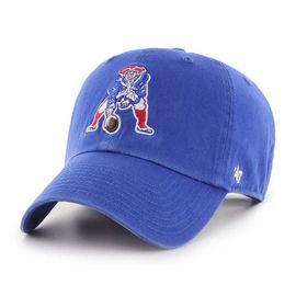 '47 Men's '47  Royal New England Patriots Throwback Clean Up Adjustable Hat 