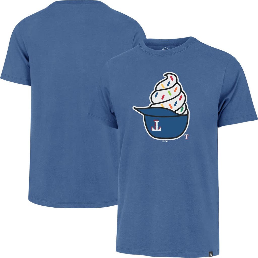 '47 Men's '47  Royal Texas Rangers Ice Cream Helmet Franklin T-Shirt 