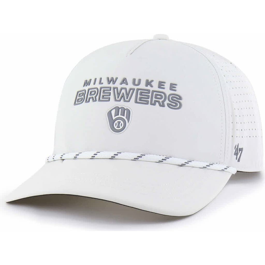 '47 Men's '47  White Milwaukee Brewers Forward Vault Hitch Adjustable Hat 