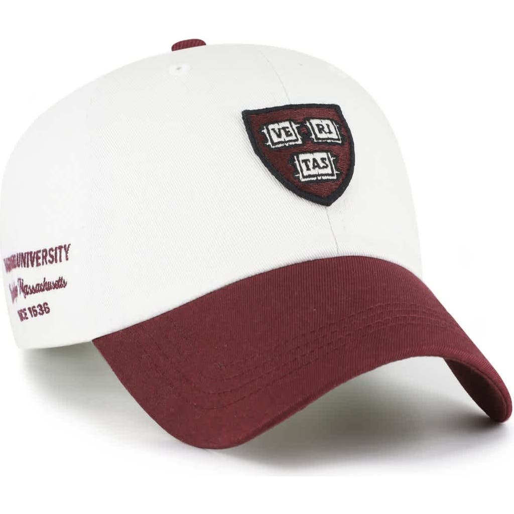 '47 Men's '47  White/Crimson Harvard Crimson Contemporary Basics Two Tone Clean Up Adjustable Hat 