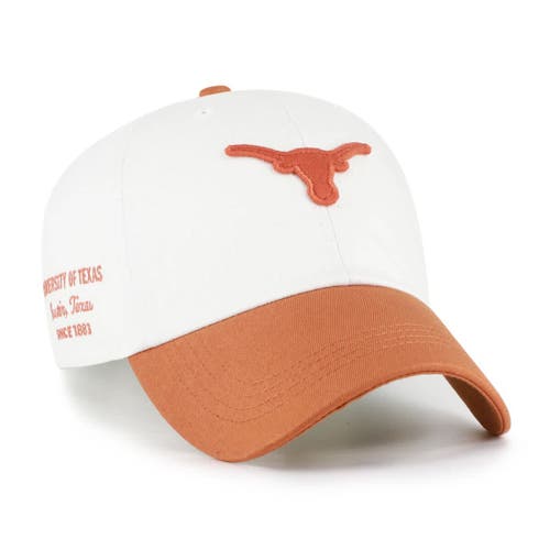 '47 Men's '47  White/Texas Orange Texas Longhorns Contemporary Basics Two Tone Clean Up Adjustable Hat 