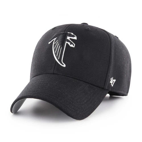 '47 Men's '47 Black Atlanta Falcons Throwback Tonal MVP Adjustable Hat 