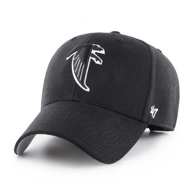 '47 Men's '47 Black Atlanta Falcons Throwback Tonal MVP Adjustable Hat 