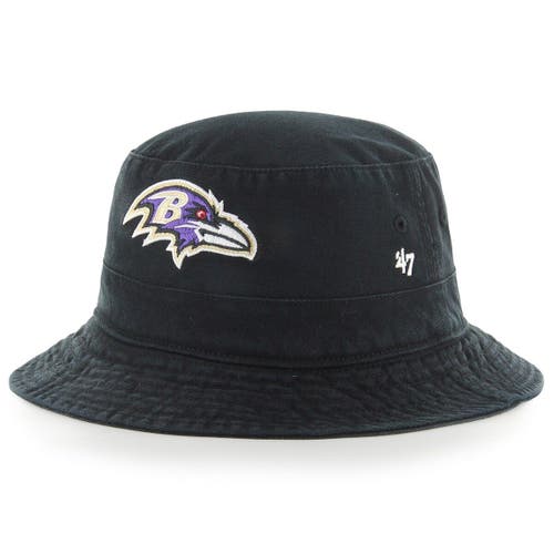'47 Men's '47 Black Baltimore Ravens Primary Bucket Hat 