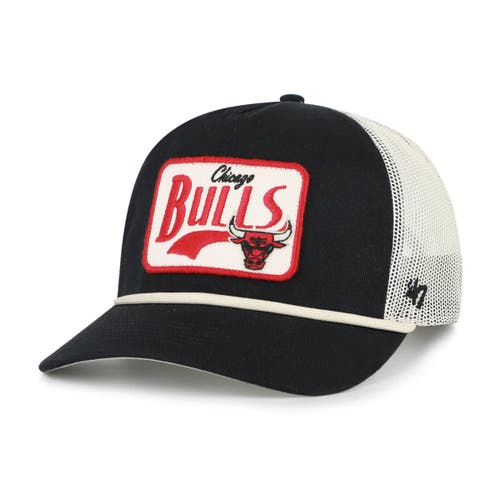'47 Men's '47 Black Chicago Bulls Emmett Heavy Twill Trucker Hitch Adjustable Hat 