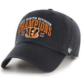 '47 Men's '47 Black Cincinnati Bengals 2022 AFC North Division Champions Clean Up Adjustable Hat 
