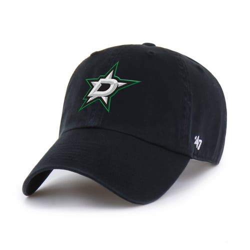 '47 Men's '47 Black Dallas Stars Logo Clean Up Adjustable Hat 