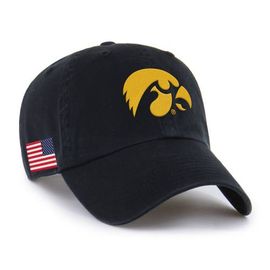 '47 Men's '47 Black Iowa Hawkeyes Americana Heritage Clean Up Adjustable Hat 