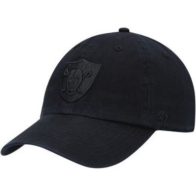 '47 Men's '47 Black Las Vegas Raiders Team Tonal Clean Up Adjustable Hat 