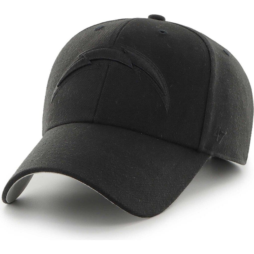 '47 Men's '47 Black Los Angeles Chargers Tonal MVP Adjustable Hat 