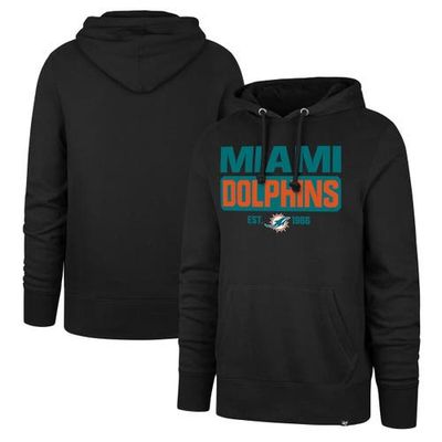 '47 Men's '47 Black Miami Dolphins Box Out Headline Pullover Hoodie 