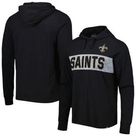 '47 Men's '47 Black New Orleans Saints Field Franklin Hooded Long Sleeve T-Shirt 