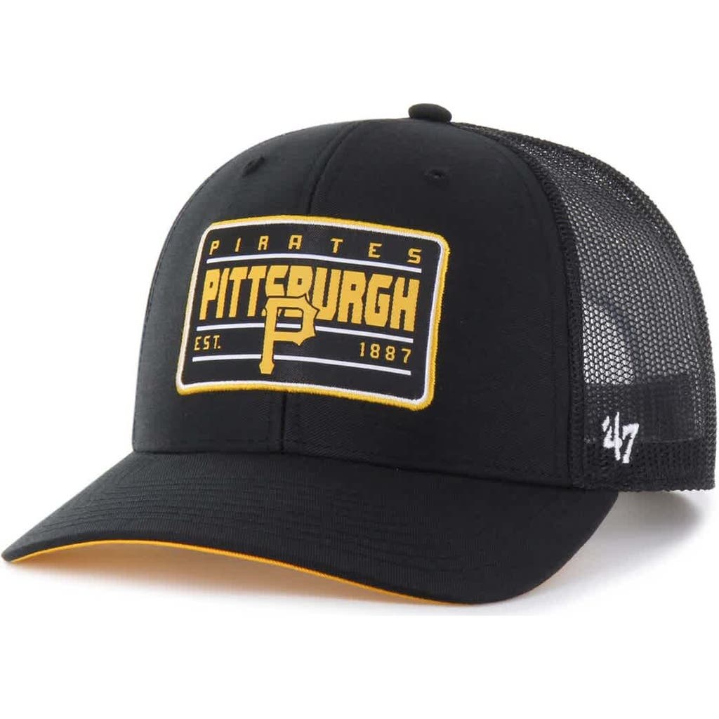 '47 Men's '47 Black Pittsburgh Pirates Hardline Trucker Adjustable Hat 