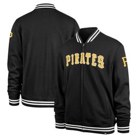 '47 Men's '47 Black Pittsburgh Pirates Wax Pack Pro Camden Full-Zip Track Jacket 