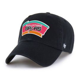 '47 Men's '47 Black San Antonio Spurs Hardwood Classics Clean Up Adjustable Hat 