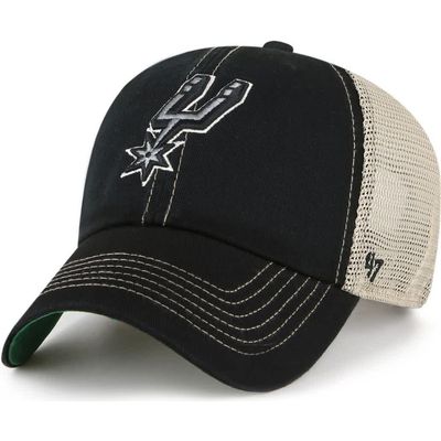 '47 Men's '47 Black San Antonio Spurs Trawler Clean Up Trucker Adjustable Hat 