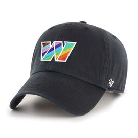 '47 Men's '47 Black Washington Commanders Logo Pride Clean Up Adjustable Hat 