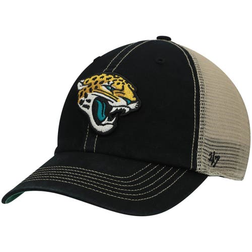 '47 Men's '47 Black/Natural Jacksonville Jaguars Trawler Trucker Clean Up Snapback Hat 