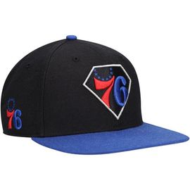 '47 Men's '47 Black/Royal Philadelphia 76ers 75th Anniversary Carat Captain Snapback Hat 