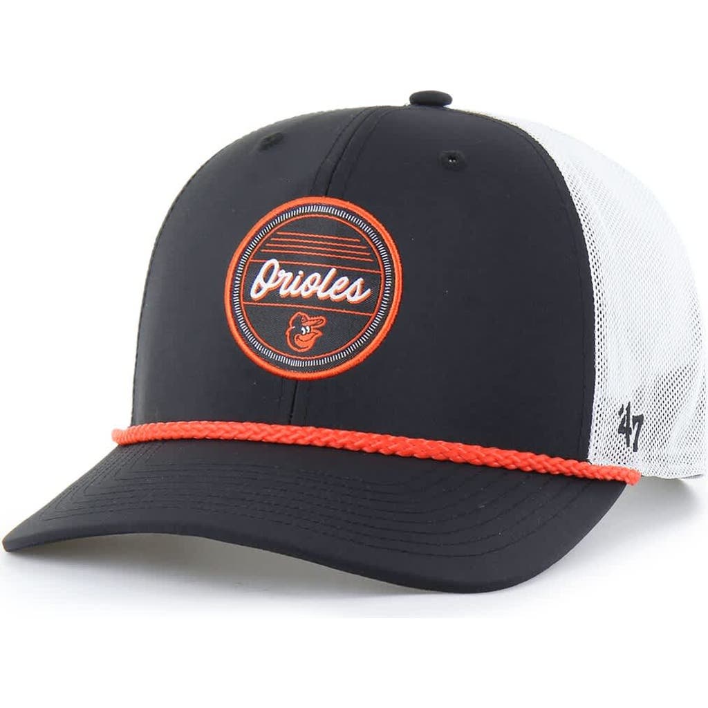 '47 Men's '47 Black/White Baltimore Orioles Fairway Trucker Adjustable Hat 