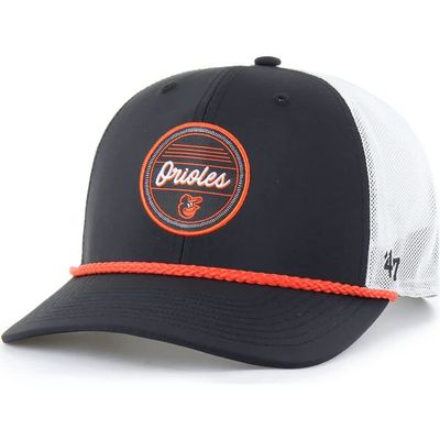 '47 Men's '47 Black/White Baltimore Orioles Fairway Trucker Adjustable Hat 