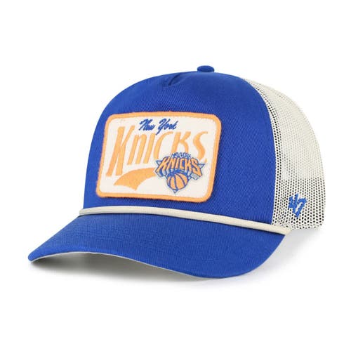 '47 Men's '47 Blue New York Knicks Emmett Heavy Twill Trucker Hitch Adjustable Hat 
