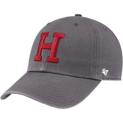 '47 Men's '47 Charcoal Harvard Crimson Clean Up Adjustable Hat 